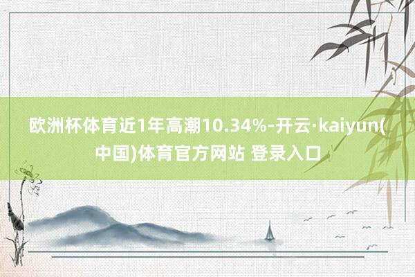 欧洲杯体育近1年高潮10.34%-开云·kaiyun(中国)体育官方网站 登录入口