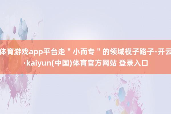 体育游戏app平台走＂小而专＂的领域模子路子-开云·kaiyun(中国)体育官方网站 登录入口