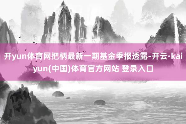 开yun体育网把柄最新一期基金季报透露-开云·kaiyun(中国)体育官方网站 登录入口