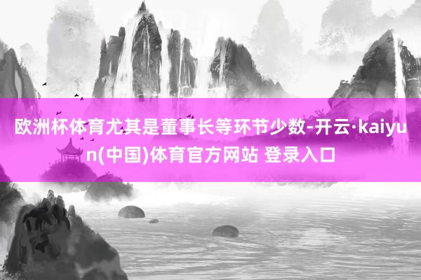欧洲杯体育尤其是董事长等环节少数-开云·kaiyun(中国)体育官方网站 登录入口