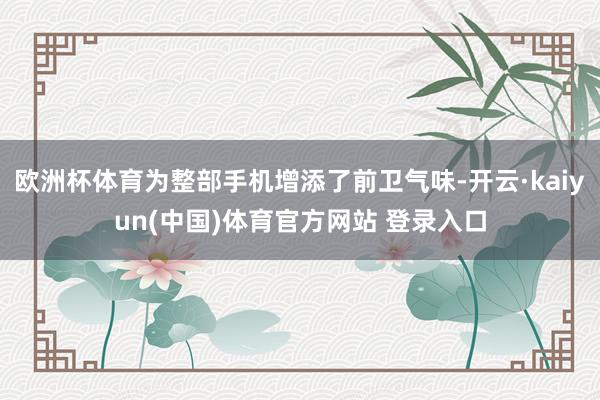 欧洲杯体育为整部手机增添了前卫气味-开云·kaiyun(中国)体育官方网站 登录入口