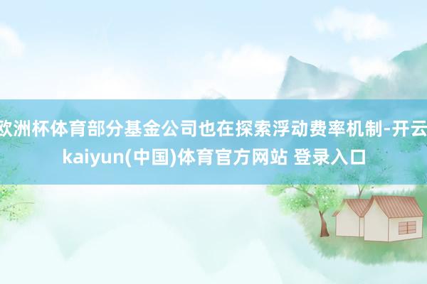 欧洲杯体育部分基金公司也在探索浮动费率机制-开云·kaiyun(中国)体育官方网站 登录入口