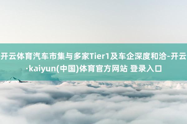 开云体育汽车市集与多家Tier1及车企深度和洽-开云·kaiyun(中国)体育官方网站 登录入口