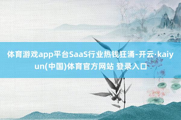 体育游戏app平台SaaS行业热钱狂涌-开云·kaiyun(中国)体育官方网站 登录入口