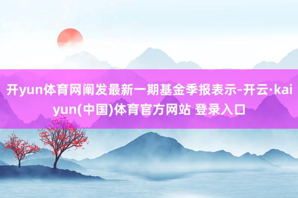 开yun体育网阐发最新一期基金季报表示-开云·kaiyun(中国)体育官方网站 登录入口