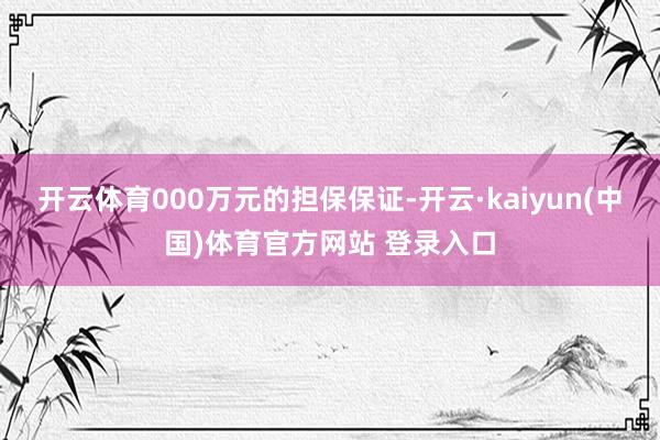 开云体育000万元的担保保证-开云·kaiyun(中国)体育官方网站 登录入口