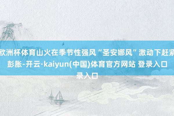 欧洲杯体育山火在季节性强风“圣安娜风”激动下赶紧彭胀-开云·kaiyun(中国)体育官方网站 登录入口
