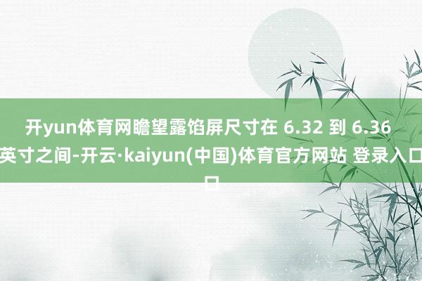 开yun体育网瞻望露馅屏尺寸在 6.32 到 6.36 英寸之间-开云·kaiyun(中国)体育官方网站 登录入口