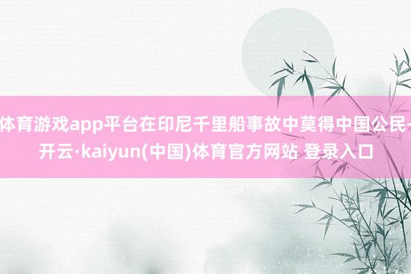 体育游戏app平台在印尼千里船事故中莫得中国公民-开云·kaiyun(中国)体育官方网站 登录入口