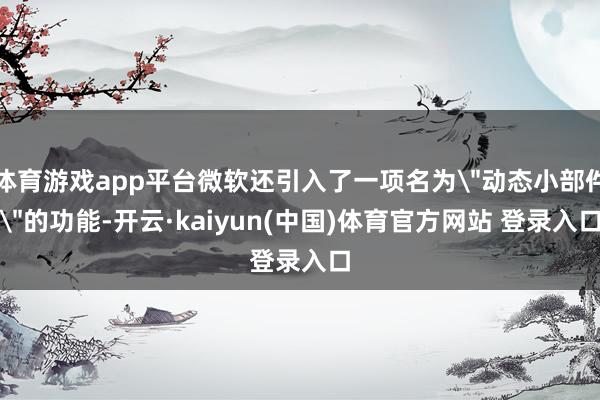 体育游戏app平台微软还引入了一项名为
