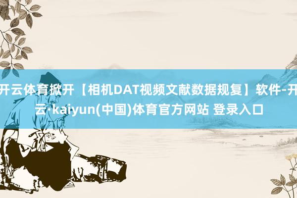 开云体育掀开【相机DAT视频文献数据规复】软件-开云·kaiyun(中国)体育官方网站 登录入口