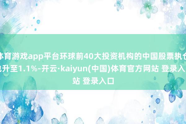 体育游戏app平台环球前40大投资机构的中国股票执仓也升至1.1%-开云·kaiyun(中国)体育官方网站 登录入口