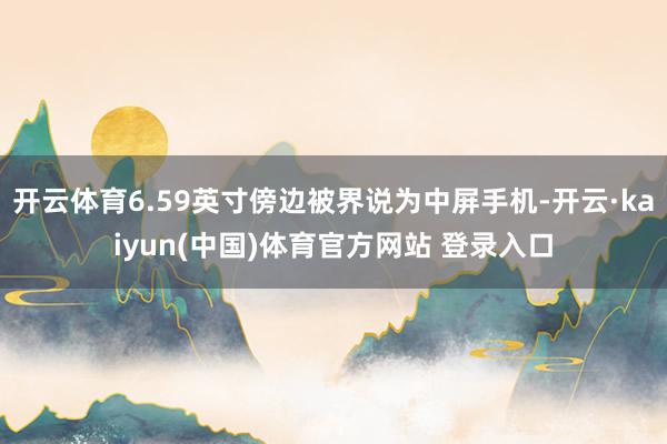 开云体育6.59英寸傍边被界说为中屏手机-开云·kaiyun(中国)体育官方网站 登录入口